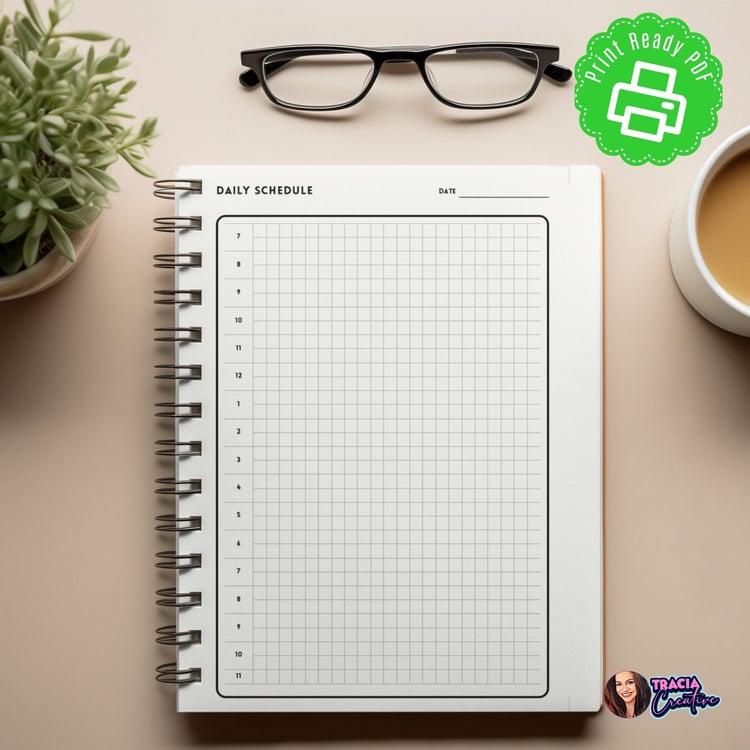 Minimalist Daily Planner | Printable Daily Schedule | Daily Agenda Template