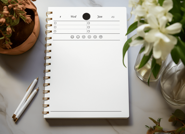 2025 Daily Planner Notepad - Minimalist Design for Productivity & Mindfulness