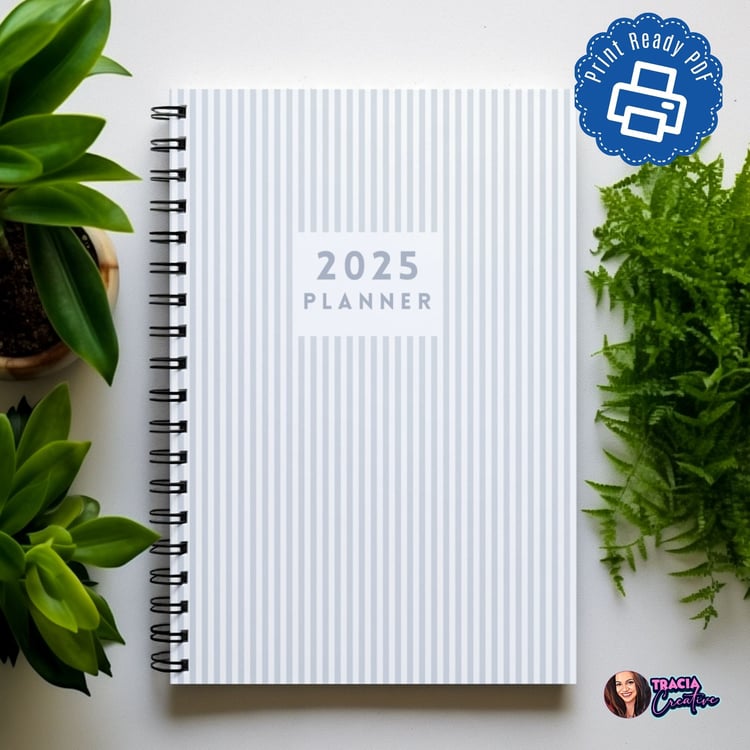 Blue 2025 Printable Planner | 189 Pages | Instant Download PDF | Daily, Weekly, Monthly Organizer