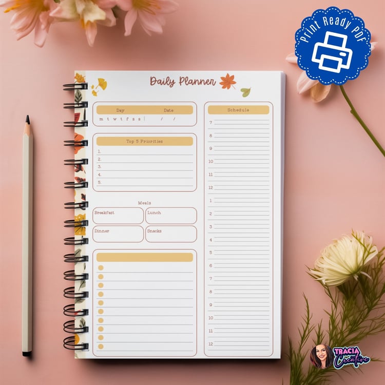 Autumn Daily Planner | A5 Printable | Instant Download PDF | Daily Organizer
