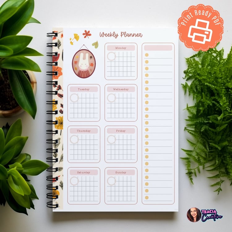 Autumn Weekly Planner | A5 Printable | Instant Download PDF | Daily Organizer