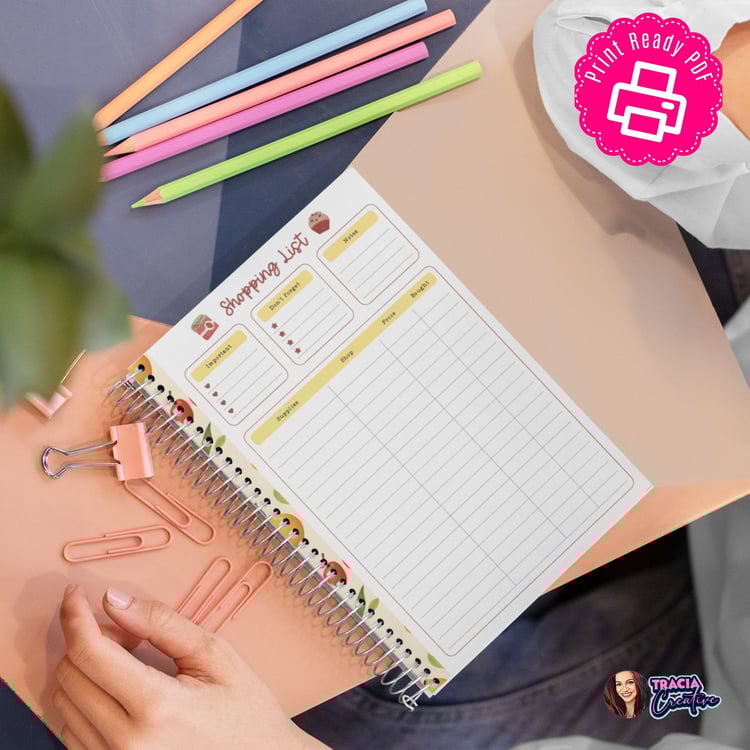 Fruits Themed Shopping List Planner | A5 Printable | Instant Download PDF | Grocery Organizer
