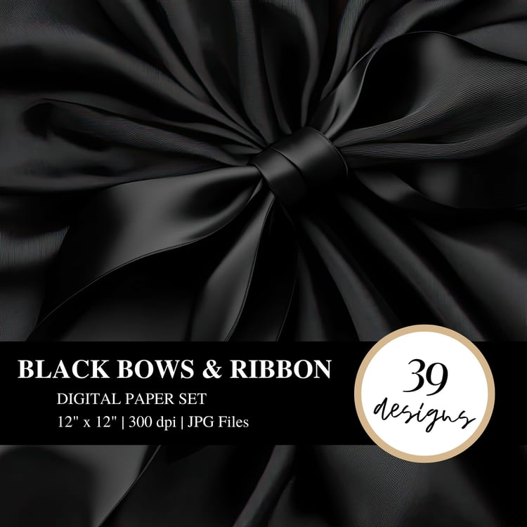 black bows digital paper black friday graphic cyber monday small business