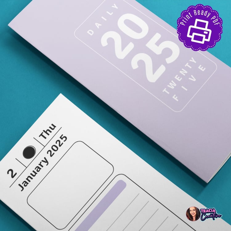2025 Daily Planner in Mini Happy Planner size with colorful layouts and sections for organizing daily tasks, goals, and schedules.