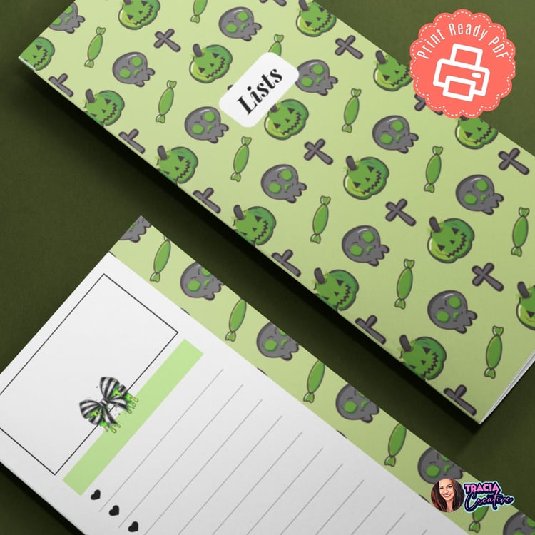 Halloween To-Do Lists | Black & Green Planner | Instant Download PDF | Spooky Organization
