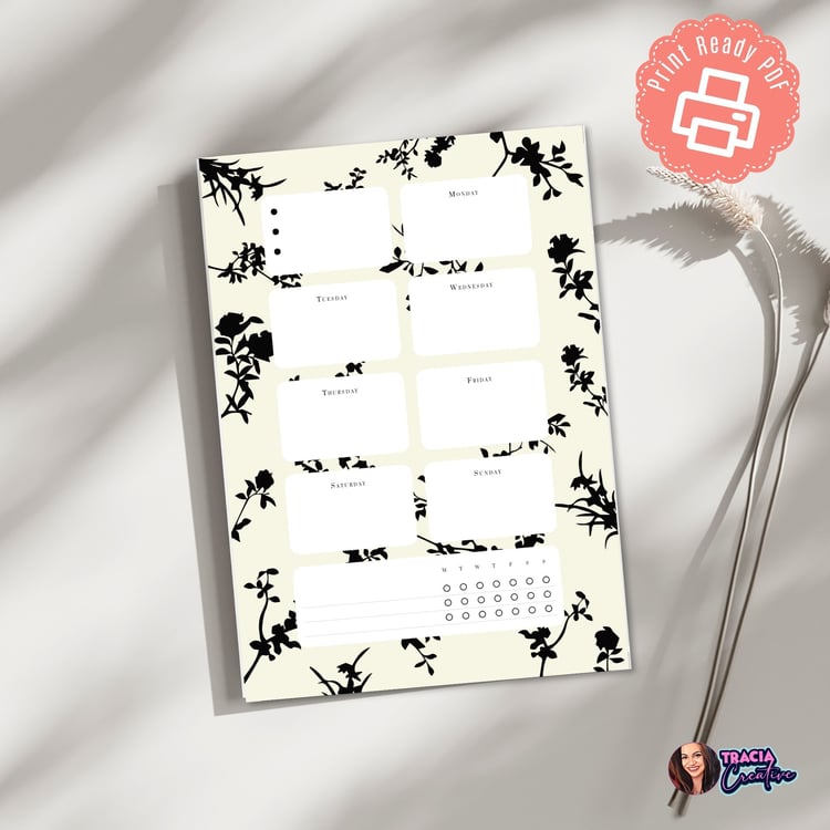 Weekly Planner - Silhouette | A5 Printable | Instant Download PDF | Daily Schedule