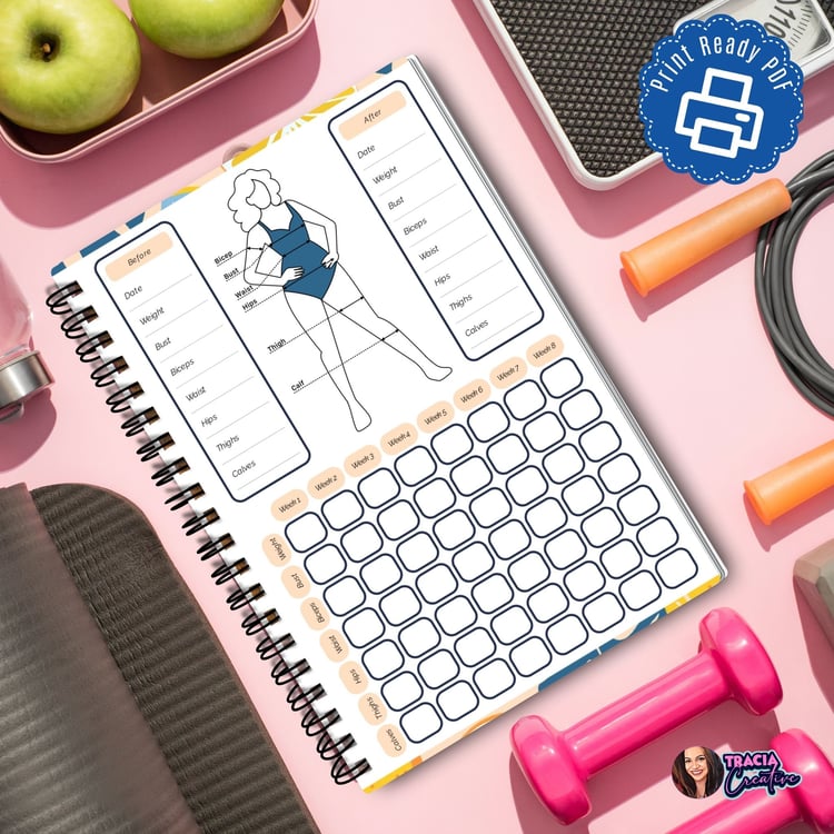 Fitness Tracker Printable | A5 Workout Log | Gym Progress Tracker