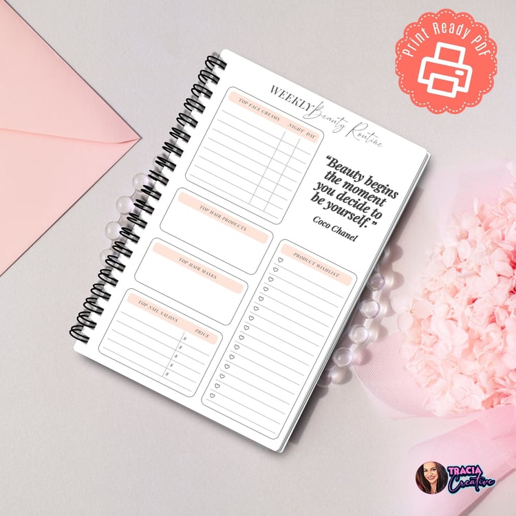 Weekly Beauty Routine Planner | Tracia Creative