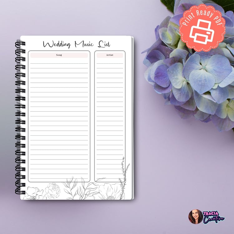 Wedding Music List Planner Insert | Tracia Creative
