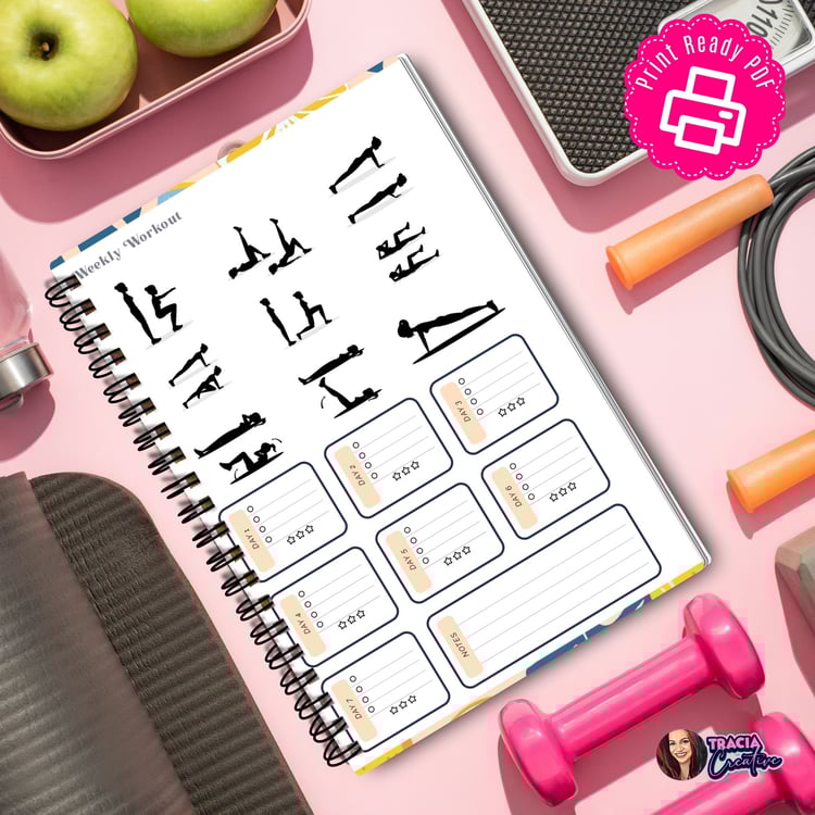 Fitness Planner Bundle | Printable Planner Templates | Tracia Creative