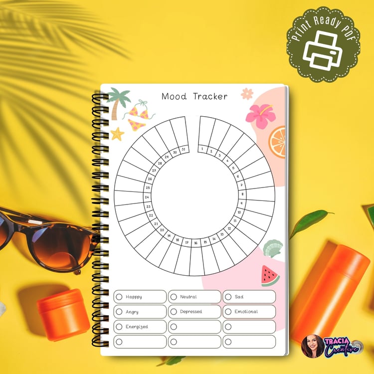 Summer Mood Tracker | Track Your Sunshine Vibes! | Tracia Creative
