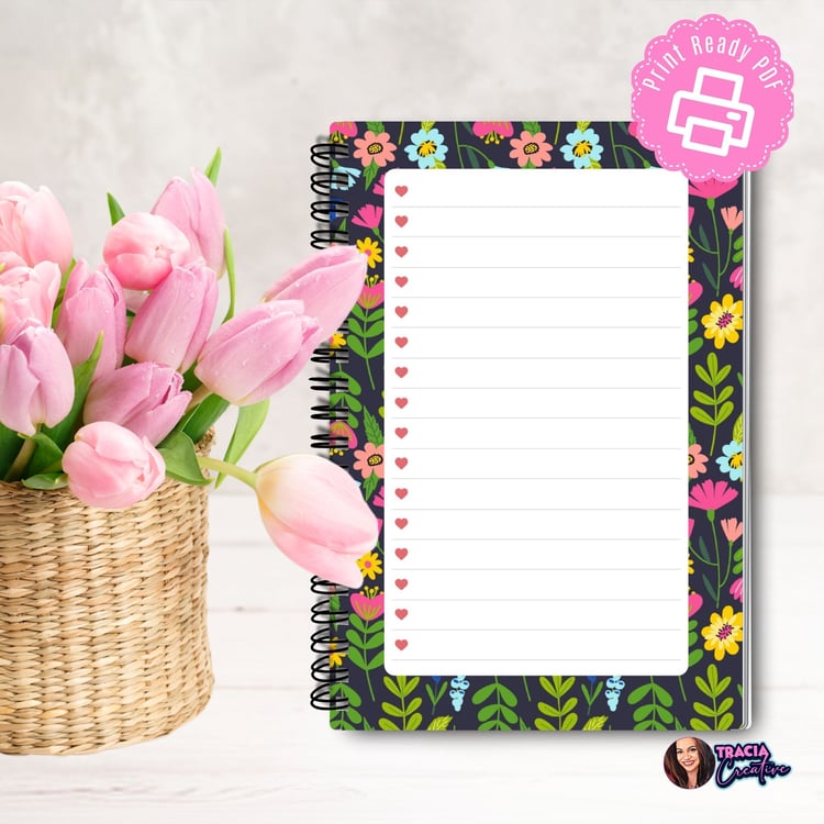 Summer Floral Printable Notepad | 12 Unique Designs | Instant Download