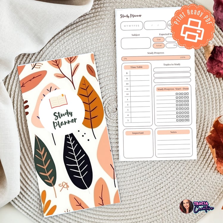 Study Planner Template - Instant Download (10 Pages) | Tracia Creative