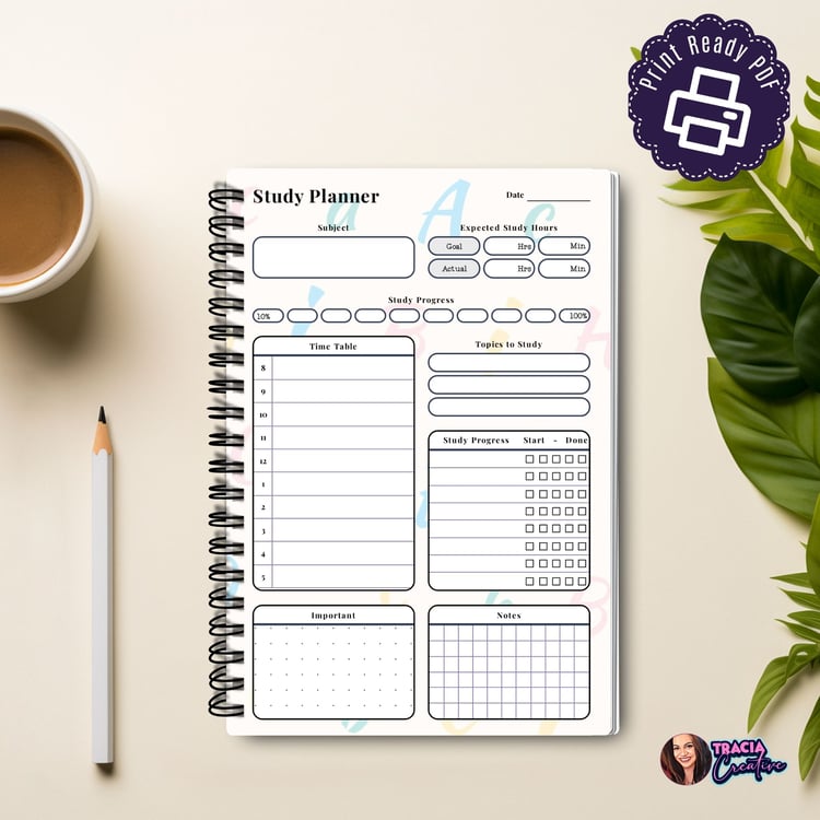 Student Study Planner Page | Tracia Creative