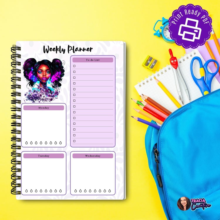 Purple Weekly Planner for Teens | Tracia Creative