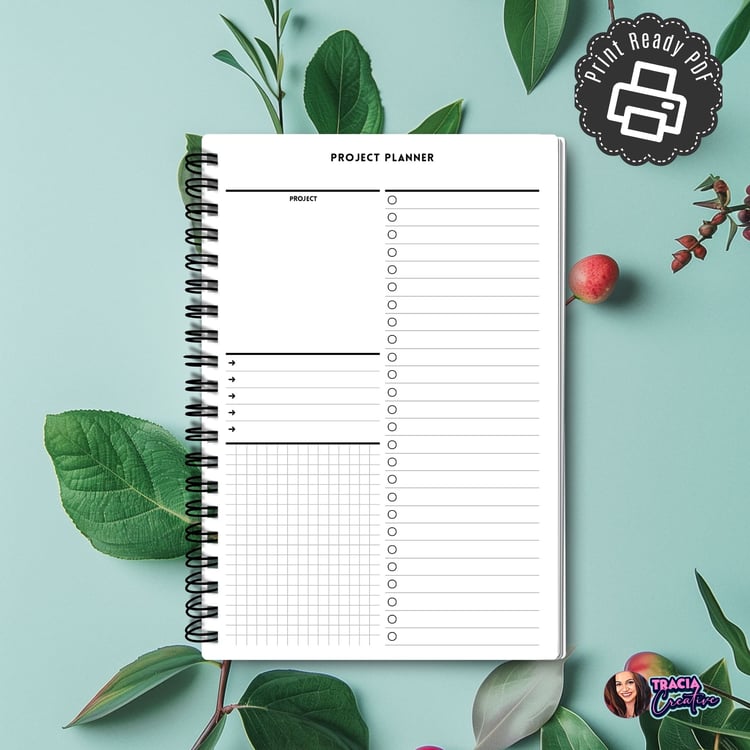 FREE Project Planner Insert A5 Minimalist  | Tracia Creative