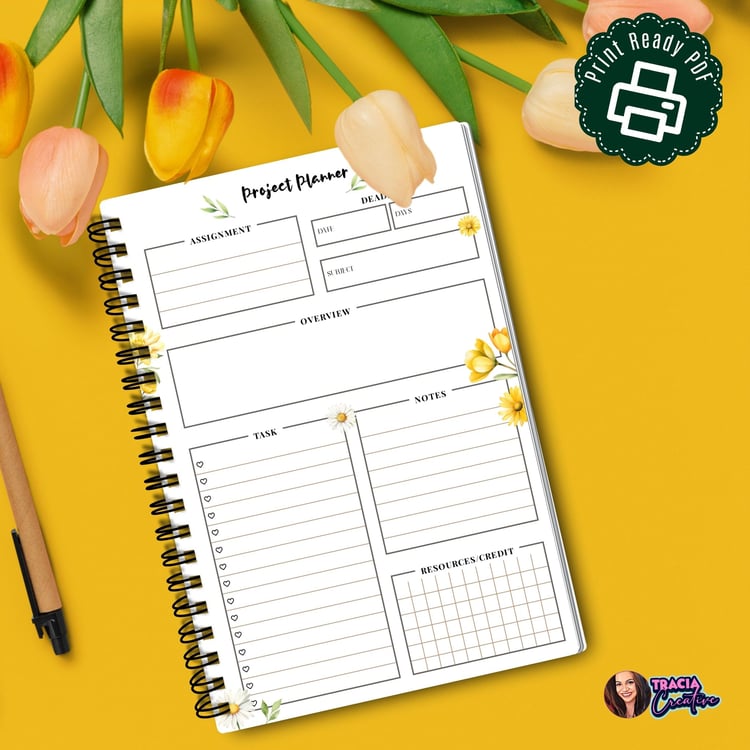 Project Planner Spring A5 | Tracia Creative
