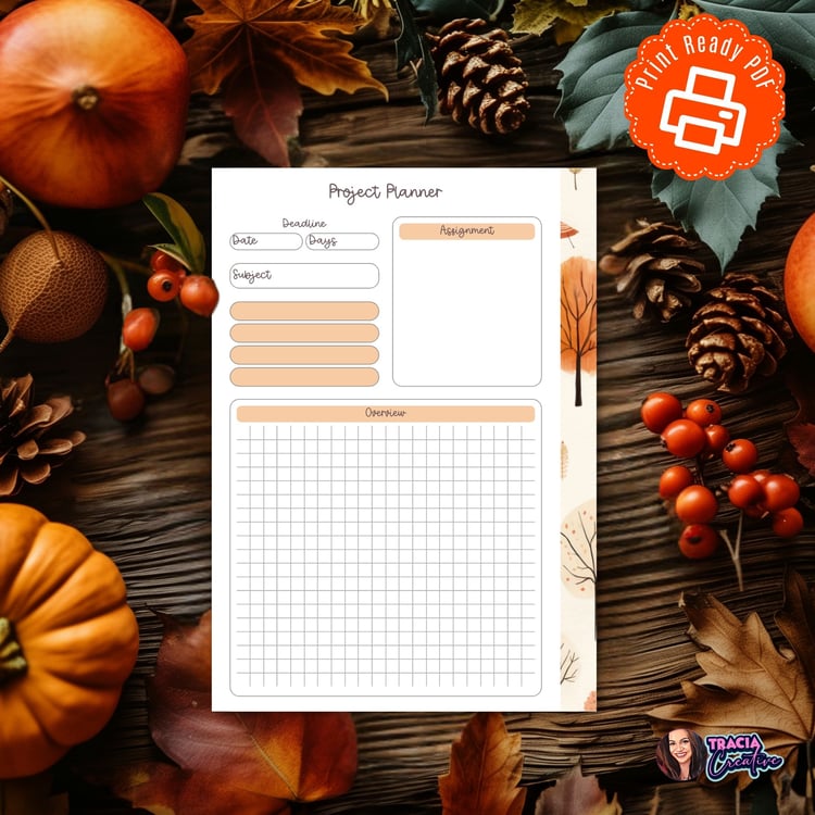 Printable Project Planner Insert | Tracia Creative
