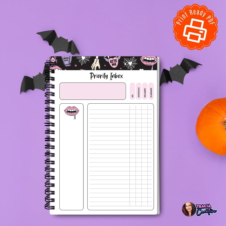 Priority Inbox Planner Insert Halloween | Instant Download PDF | A5 Size