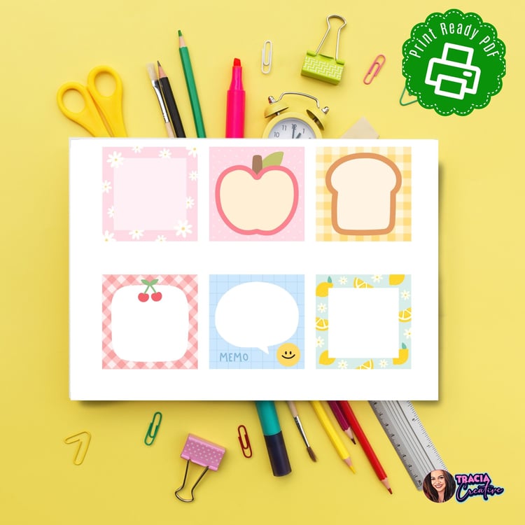 Cute Printable Sticky Notes | Tracia Creative