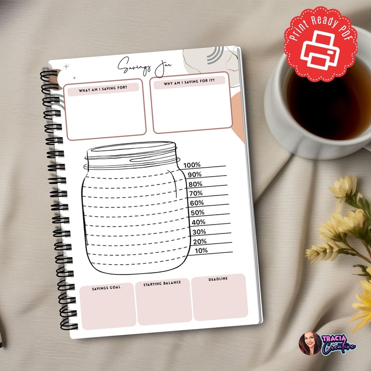 Printable Savings Jar Tracker | Track Your Goals! | Tracia Creative