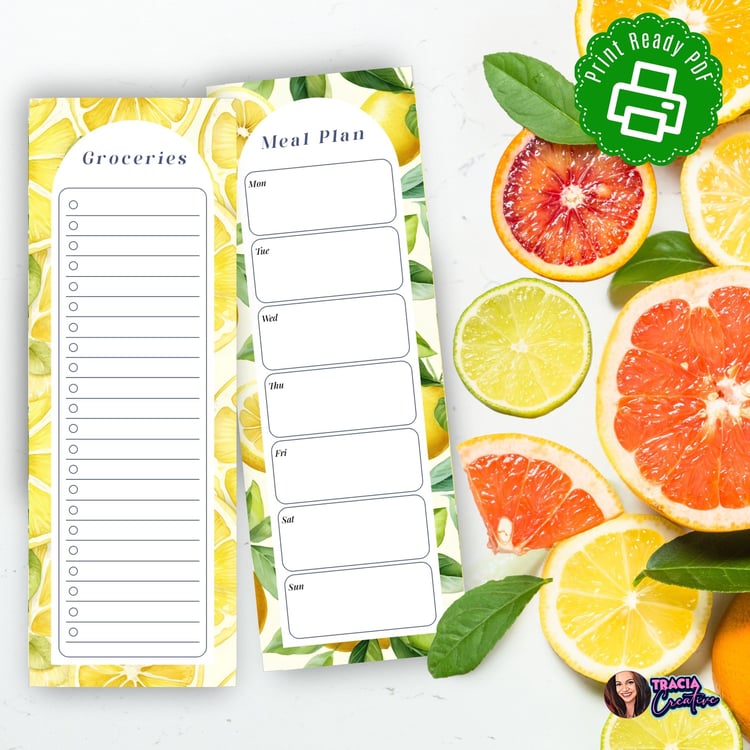 A5 Printable Meal Plan and Grocery List | Tracia Creative