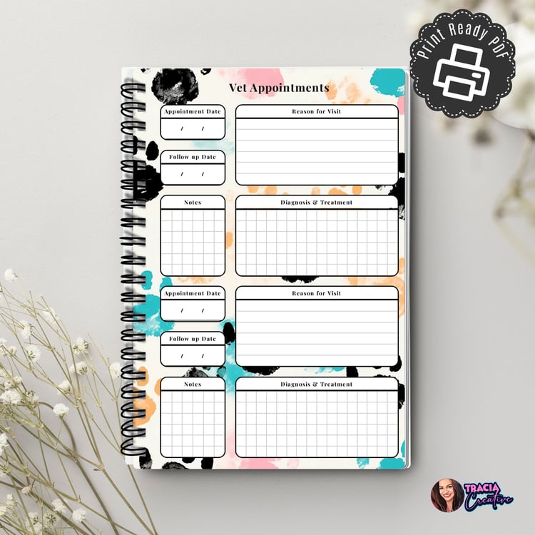 Paws Vet Appointments Planner | Tracia Creative