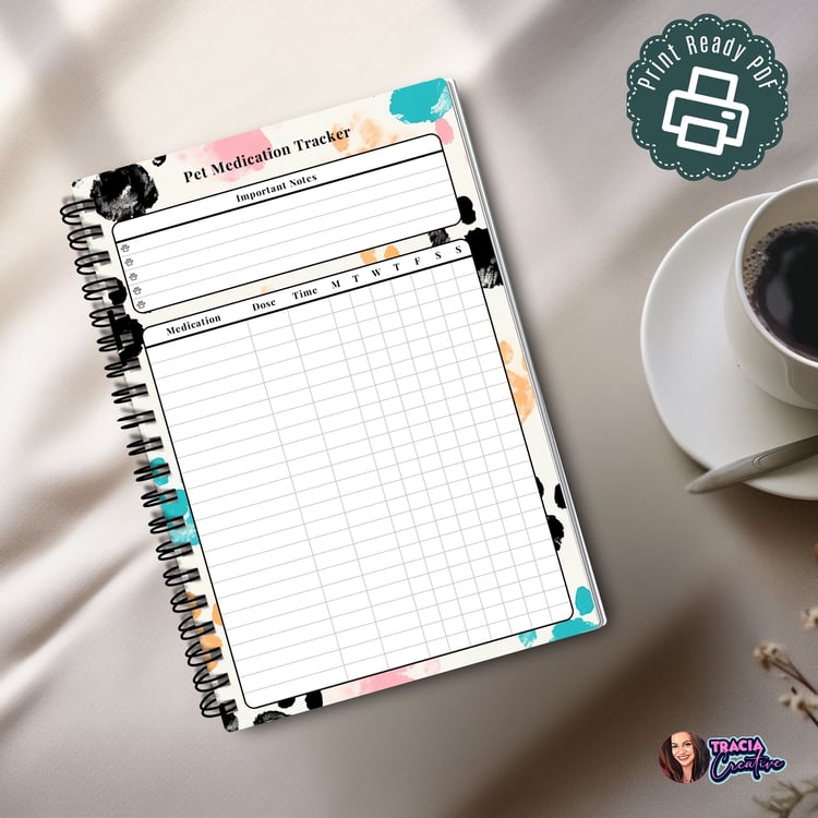 Paws Pet Medication Tracker | Tracia Creative
