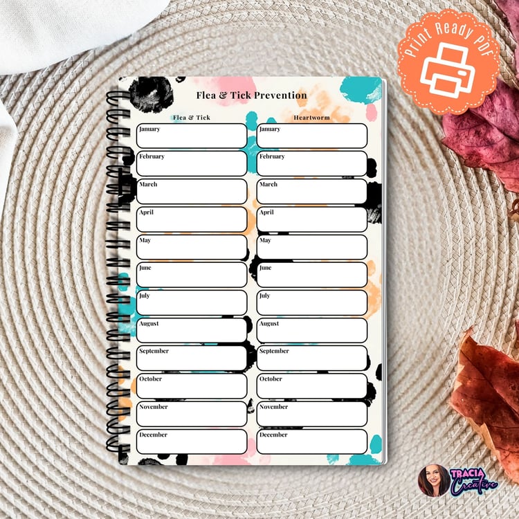 Paws Flea & Tick Prevention Tracker | Tracia Creative