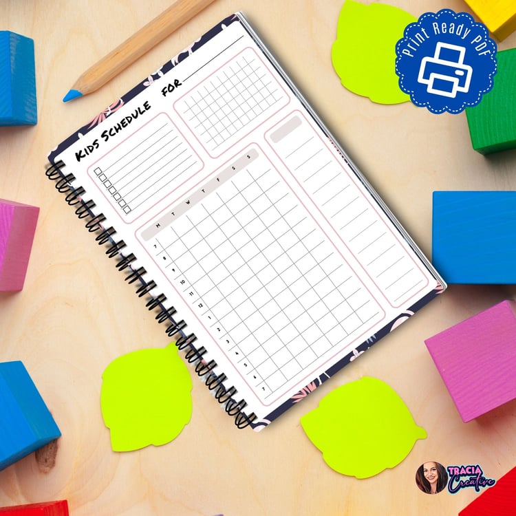 Kids Schedule Planner Insert: Organize Your Family | Tracia Creative