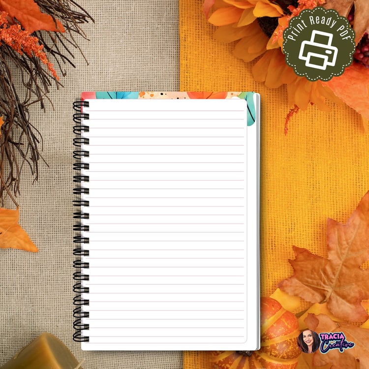 Hello Fall Printable Notebook | A5 Fall Notebook | Tracia Creative