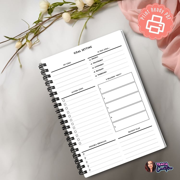 Minimalist Goal Setting Planner Page | Tracia Creative