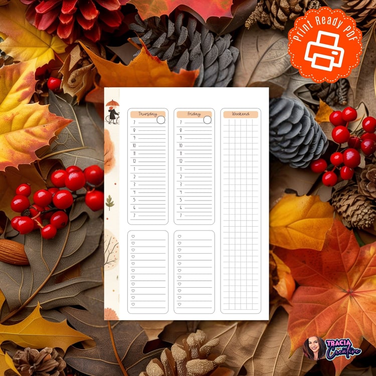 Fall Weekly Planner | Printable | Tracia Creative