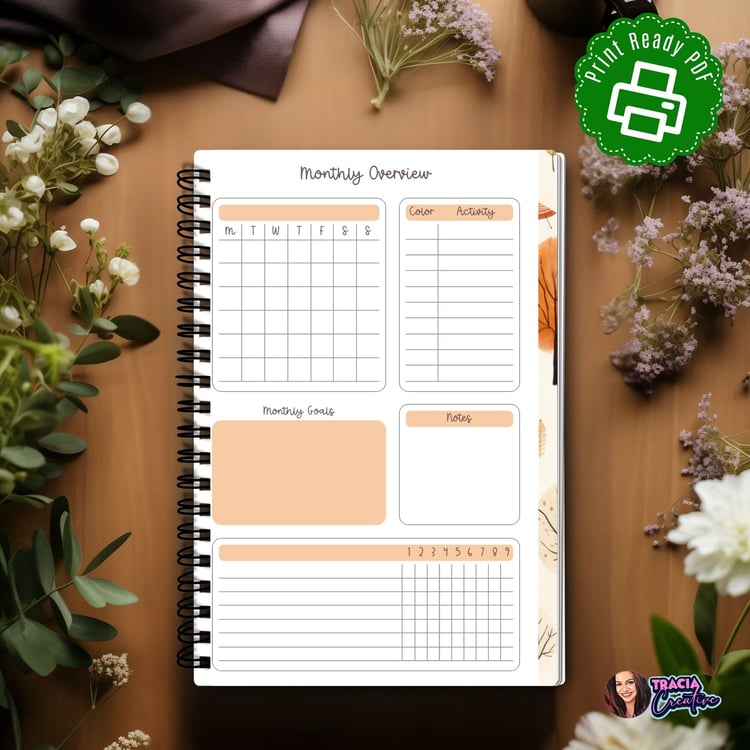 Fall Monthly Overview | Printable Planner | Tracia Creative