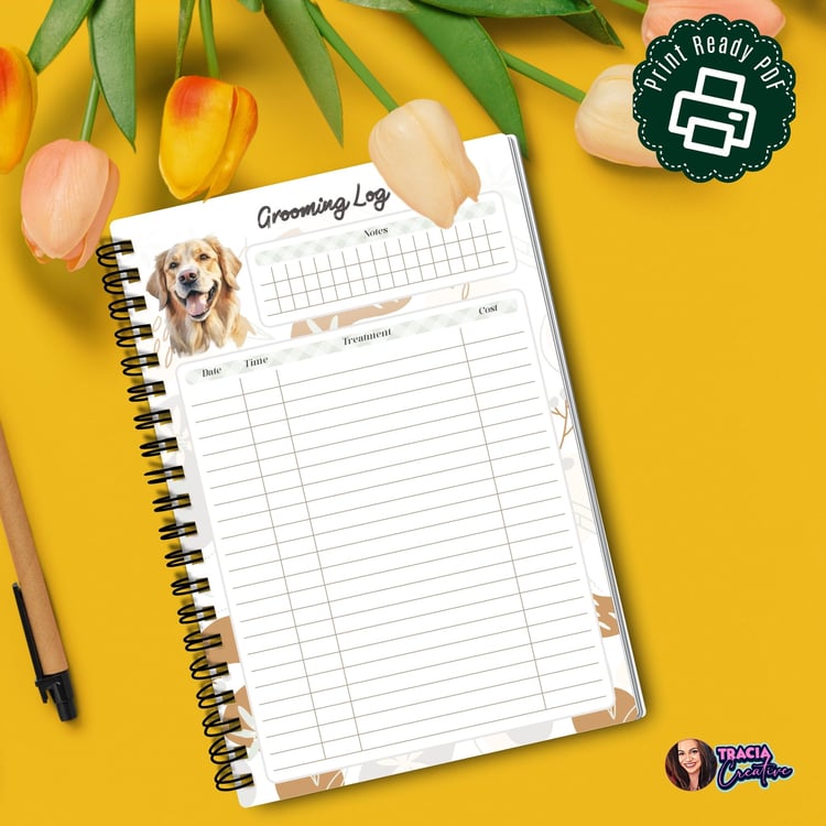 Dog Grooming Log - Track Your Pets Grooming Routine