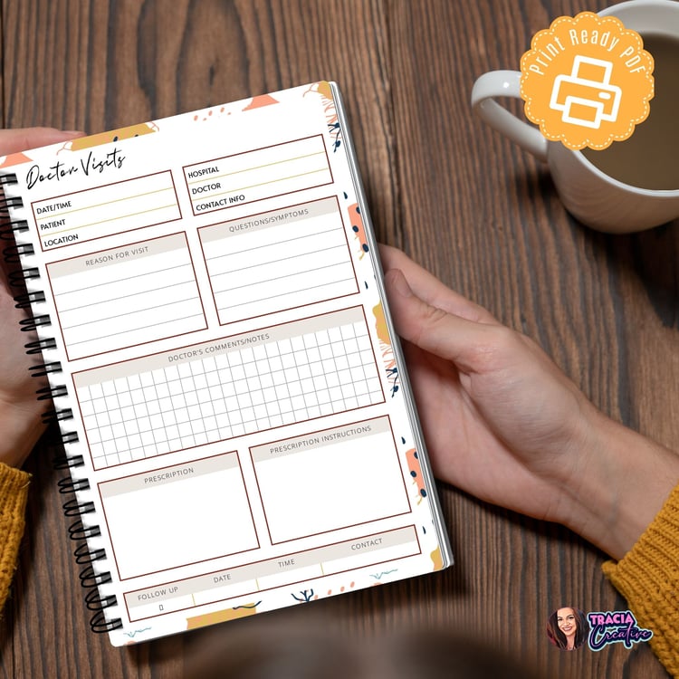 Doctor Visits Planner Insert - Tracia Creative