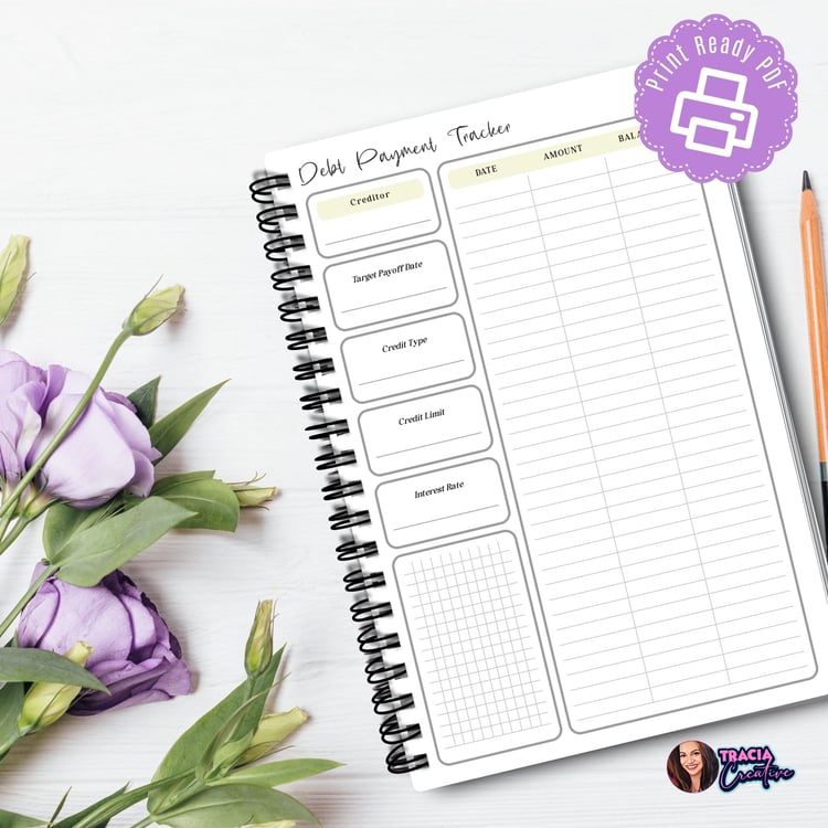 Debt Payment Finance Planner - A5 Planner Insert | Tracia Creative