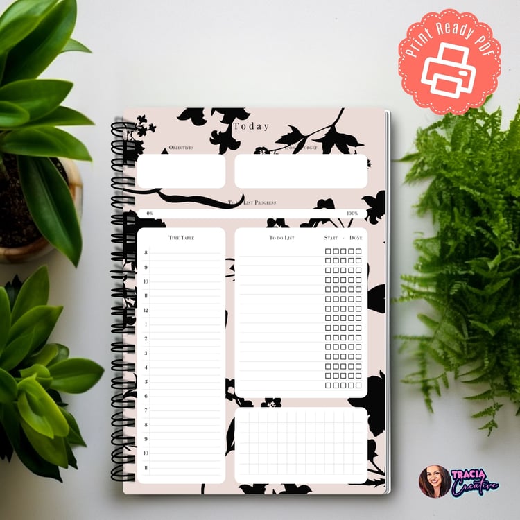 Daily Project Planner A5 Silhouette | Tracia Creative