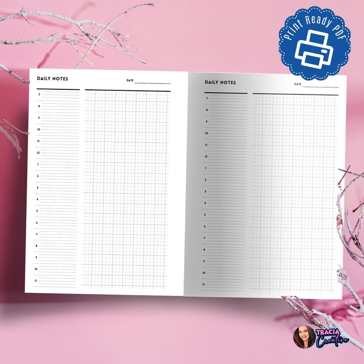 Daily Planner with Notes A5 Minimalist | Tracia Creative