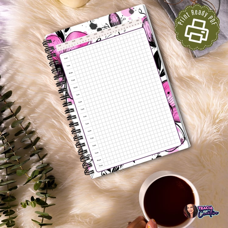 Printable Daily Planner: Cute Pink Floral A5 Insert | Tracia Creative