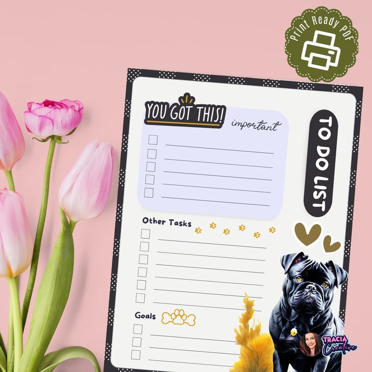 Doggone Productive! Cute Dog To Do Lists (Printable) | Tracia Creative
