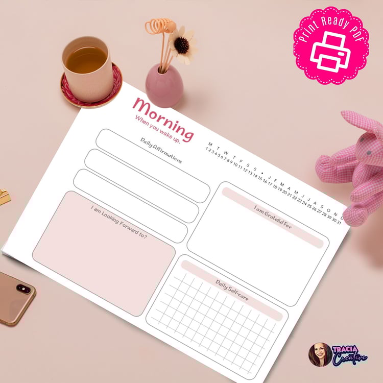 Cute Bugs Morning & Evening Journal | Instant Download PDF | Tracia Creative