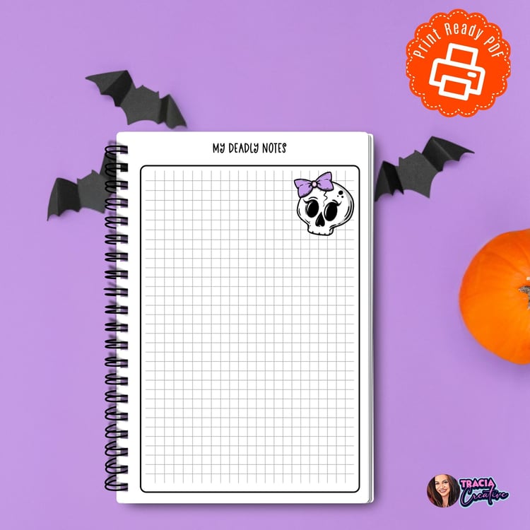 Spooky Cute! Kawaii Pastel Note Page (Printable) | Tracia Creative