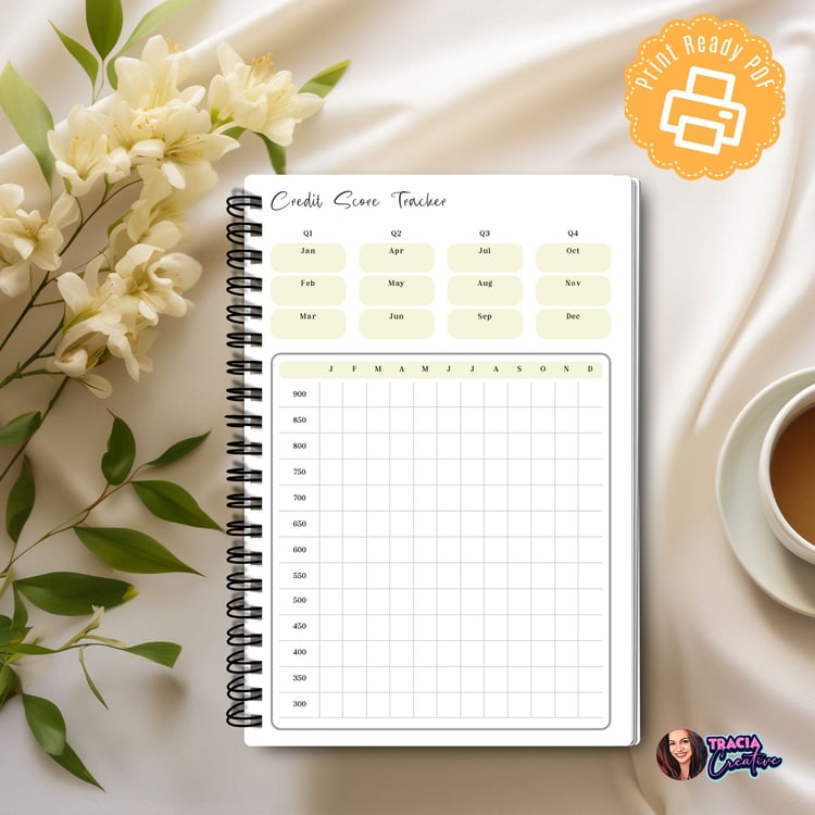 Boost Your Credit with this A5 Credit Score Tracker | Tracia Creative