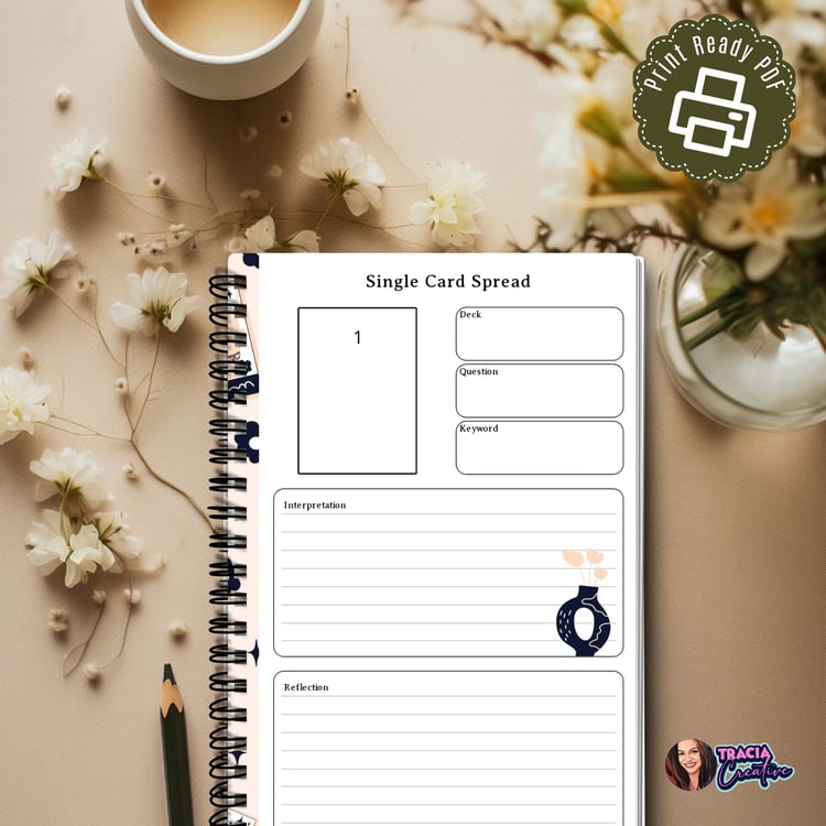 Tarot Single Card Spread – Printable Digital Download PDF