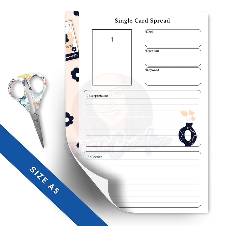 Tarot Single Card Spread – Printable Digital Download PDF