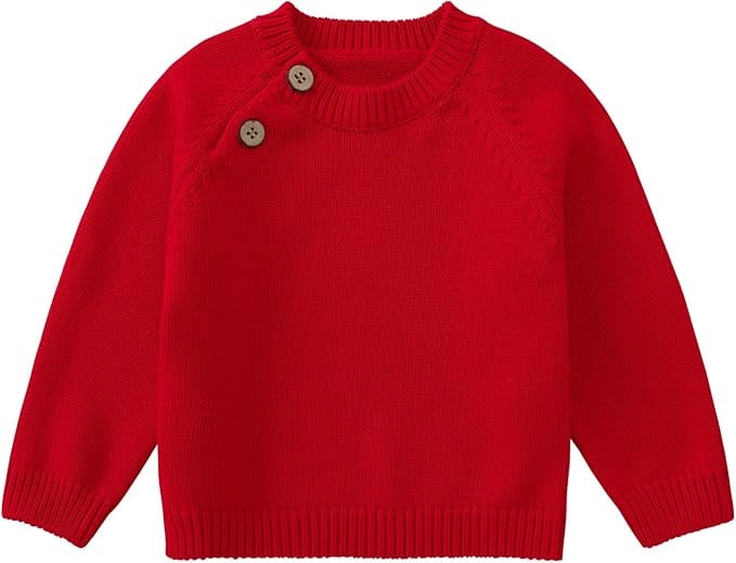 pureborn Baby Toddler Boys Girls Pullover Sweater Cotton Knit Button Closure Sweaters