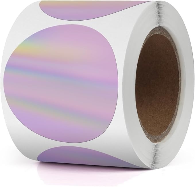 purple thermal printer labels round 2" x 2"