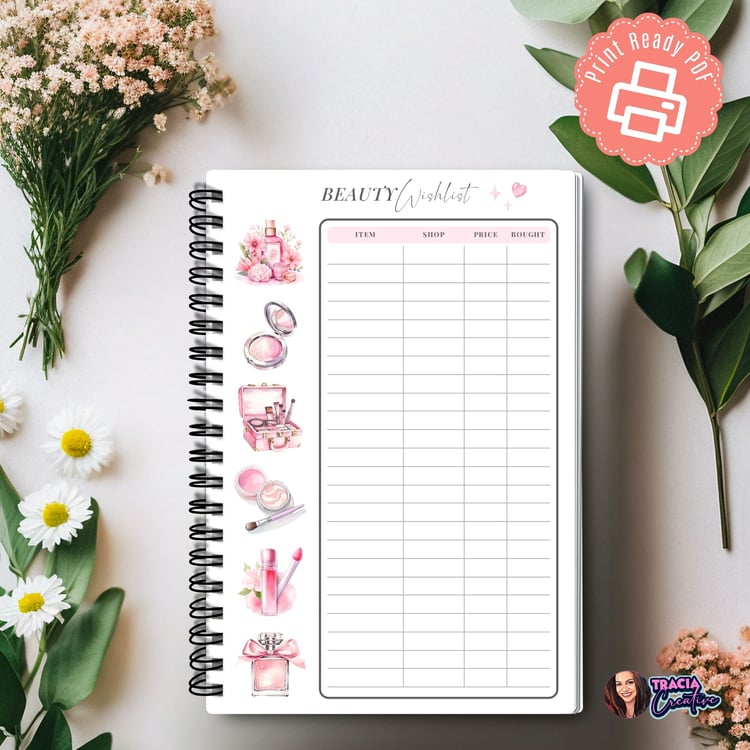Beauty Wishlist Planner A5 | Tracia Creative