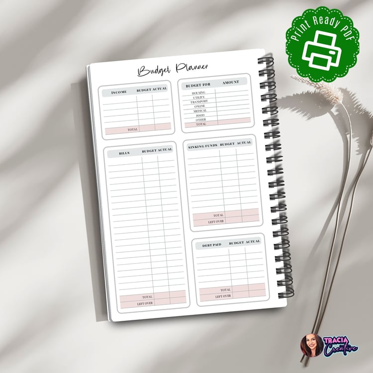 A4 Budget Planner Insert: Printable Finance Tracker | Tracia Creative